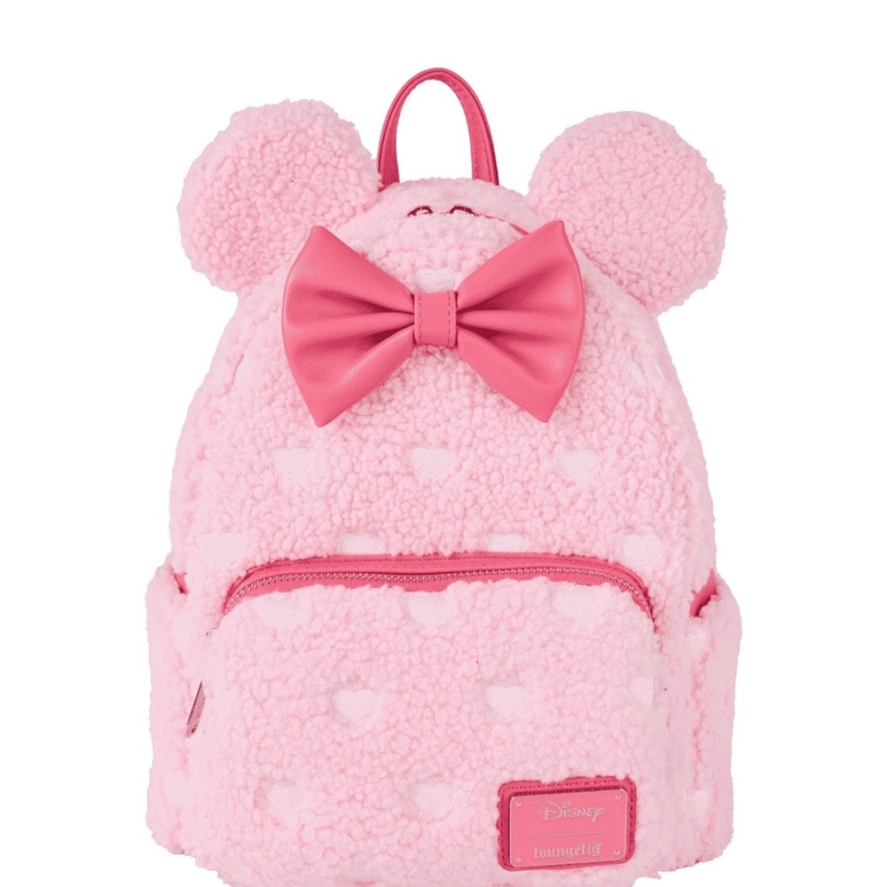 Loungefly Disney Boxlunch Exclusive Mini mouse Scented Strawberry Sherpa New!